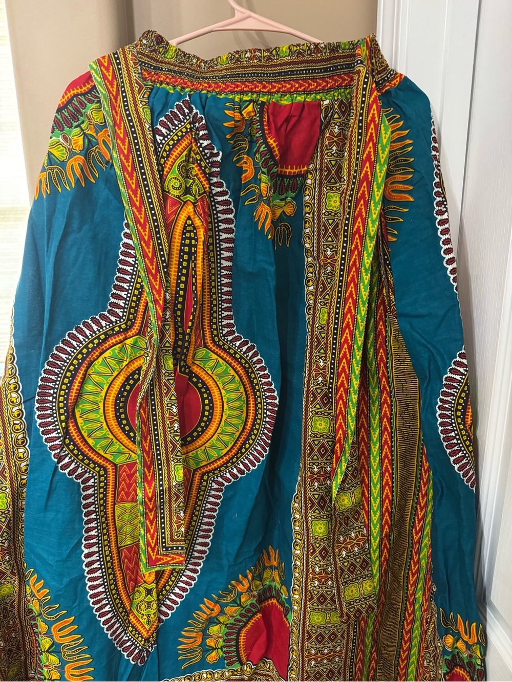 Bohemian Teal Print Maxi Skirt - (CL-4)